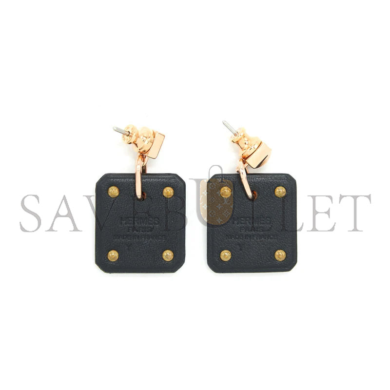 H**mes as de coeur earrings small model black rghw